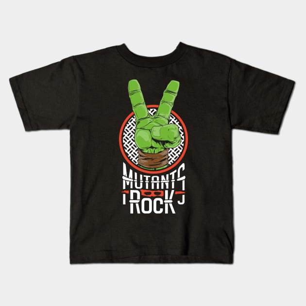 Mutants Rock - Raphael Kids T-Shirt by RetroReview